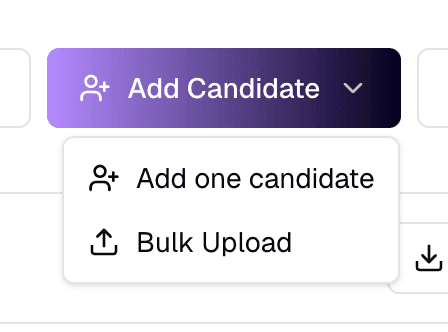 The Add Candidate menu