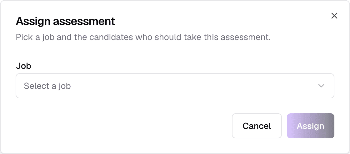 The Assign assessment dialog